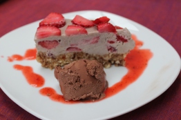 Raw Strawberry Ice Cream Cake
